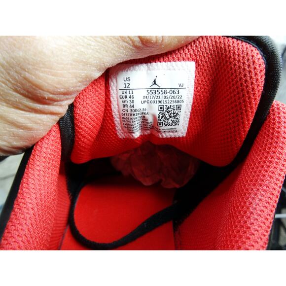 Jordan Air Jordan 1 Low Black/Fire Red-White Men Size 12 Used OG Box - Picture 13 of 16